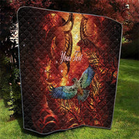 New Zealand Kea Bird Matariki Personalised Quilt Silver Fern Maori Pattern