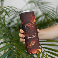 New Zealand Kea Bird Matariki Personalised Skinny Tumbler Silver Fern Maori Pattern