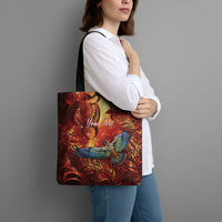 New Zealand Kea Bird Matariki Personalised Tote Bag Silver Fern Maori Pattern