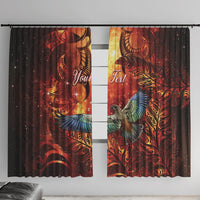 New Zealand Kea Bird Matariki Personalised Window Curtain Silver Fern Maori Pattern