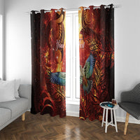 New Zealand Kea Bird Matariki Personalised Window Curtain Silver Fern Maori Pattern