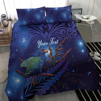 Takahe New Zealand Personalised Bedding Set Harakeke Silver Fern Maori Pattern