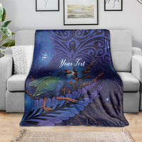 Takahe New Zealand Personalised Blanket Harakeke Silver Fern Maori Pattern