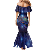 Takahe New Zealand Personalised Family Matching Mermaid Dress and Hawaiian Shirt Harakeke Silver Fern Maori Pattern LT22 - Polynesian Pride