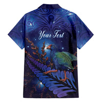 Takahe New Zealand Personalised Hawaiian Shirt Harakeke Silver Fern Maori Pattern
