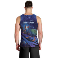 Takahe New Zealand Personalised Men Tank Top Harakeke Silver Fern Maori Pattern