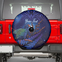 Takahe New Zealand Personalised Spare Tire Cover Harakeke Silver Fern Maori Pattern