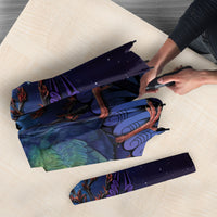 Takahe New Zealand Personalised Umbrella Harakeke Silver Fern Maori Pattern