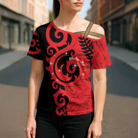 New Zealand Matariki Cross Shoulder Shirt Maori New Year Koru Pattern
