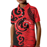 New Zealand Matariki Kid Polo Shirt Maori New Year Koru Pattern
