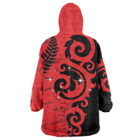 New Zealand Matariki Wearable Blanket Hoodie Maori New Year Koru Pattern