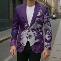 New Zealand Matariki Blazer Maori Manaia Galaxy Silver Fern Purple Color