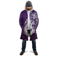 New Zealand Matariki Cloak Maori Manaia Galaxy Silver Fern Purple Color