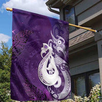 New Zealand Matariki Garden Flag Maori Manaia Galaxy Silver Fern Purple Color LT22 - Polynesian Pride