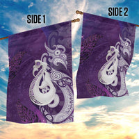New Zealand Matariki Garden Flag Maori Manaia Galaxy Silver Fern Purple Color LT22 - Polynesian Pride