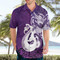 New Zealand Matariki Hawaiian Shirt Maori Manaia Galaxy Silver Fern Purple Color LT22 - Polynesian Pride