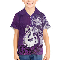 New Zealand Matariki Hawaiian Shirt Maori Manaia Galaxy Silver Fern Purple Color LT22 - Polynesian Pride