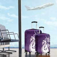 New Zealand Matariki Luggage Cover Maori Manaia Galaxy Silver Fern Purple Color LT22 - Polynesian Pride