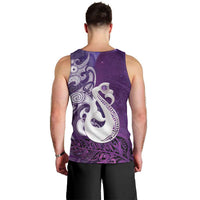 New Zealand Matariki Men Tank Top Maori Manaia Galaxy Silver Fern Purple Color LT22 - Polynesian Pride