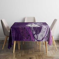 New Zealand Matariki Tablecloth Maori Manaia Galaxy Silver Fern Purple Color