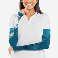 New Zealand Matariki Arm Sleeves Maori Manaia Galaxy Silver Fern Blue Color