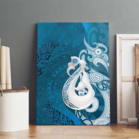 New Zealand Matariki Canvas Wall Art Maori Manaia Galaxy Silver Fern Blue Color