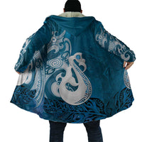 New Zealand Matariki Cloak Maori Manaia Galaxy Silver Fern Blue Color