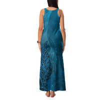 New Zealand Matariki Family Matching Tank Maxi Dress and Hawaiian Shirt Maori Manaia Galaxy Silver Fern Blue Color LT22 - Polynesian Pride