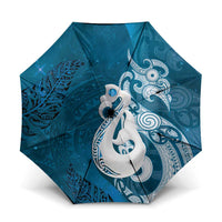 New Zealand Matariki Umbrella Maori Manaia Galaxy Silver Fern Blue Color