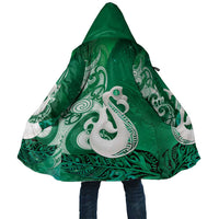 New Zealand Matariki Cloak Maori Manaia Galaxy Silver Fern Green Color