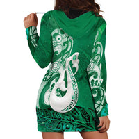 New Zealand Matariki Hoodie Dress Maori Manaia Galaxy Silver Fern Green Color LT22 - Polynesian Pride