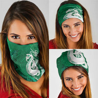 New Zealand Matariki Neck Gaiter Maori Manaia Galaxy Silver Fern Green Color