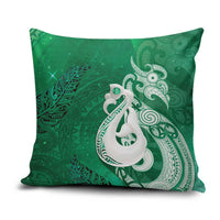 New Zealand Matariki Pillow Cover Maori Manaia Galaxy Silver Fern Green Color LT22 Green - Polynesian Pride