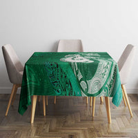 New Zealand Matariki Tablecloth Maori Manaia Galaxy Silver Fern Green Color