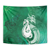 New Zealand Matariki Tapestry Maori Manaia Galaxy Silver Fern Green Color LT22 - Polynesian Pride