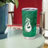 New Zealand Matariki Tumbler Cup Maori Manaia Galaxy Silver Fern Green Color LT22 - Polynesian Pride