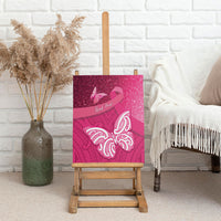 New Zealand Breast Cancer Awareness Canvas Wall Art Pink Ribbon Butterfly Maori Pattern