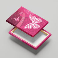 New Zealand Breast Cancer Awareness Canvas Wall Art Pink Ribbon Butterfly Maori Pattern