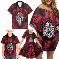 New Zealand Maori Language Week Family Matching Off Shoulder Short Dress and Hawaiian Shirt Te Wiki O Te Reo Maori Hei Tiki LT22 - Polynesian Pride