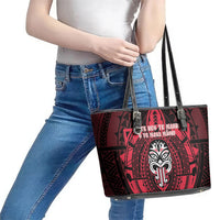New Zealand Maori Language Week Leather Tote Bag Te Wiki O Te Reo Maori Hei Tiki LT22 - Polynesian Pride