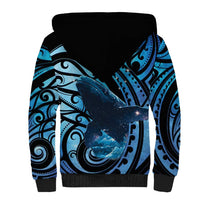 New Zealand Matariki Sherpa Hoodie Maori Humpback Whale Galaxy