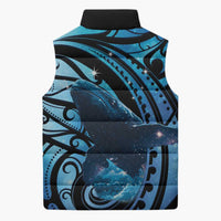 New Zealand Matariki Sleeveless Puffer Jacket Maori Humpback Whale Galaxy