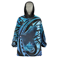 New Zealand Matariki Wearable Blanket Hoodie Maori Humpback Whale Galaxy