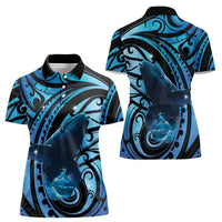 New Zealand Matariki Women Polo Shirt Maori Humpback Whale Galaxy