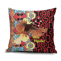 Papua New Guinea Pidgin Language Week Pillow Cover Halo Olgeta Tok Pisin Wik Bird Of Paradise Oro Batik LT22 Red - Polynesian Pride