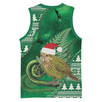 New Zealand Kakapo Christmas In July Basketball Jersey Silver Fern Santa Xmas Green Color LT22 - Polynesian Pride