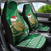 New Zealand Kakapo Christmas In July Car Seat Cover Silver Fern Santa Xmas Green Color LT22 - Polynesian Pride
