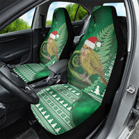 New Zealand Kakapo Christmas In July Car Seat Cover Silver Fern Santa Xmas Green Color LT22 - Polynesian Pride
