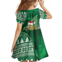 New Zealand Kakapo Christmas In July Family Matching Short Sleeve Bodycon Dress and Hawaiian Shirt Silver Fern Santa Xmas Green Color LT22 - Polynesian Pride