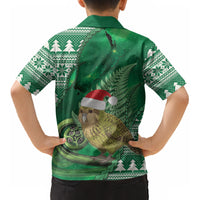 New Zealand Kakapo Christmas In July Kid Hawaiian Shirt Silver Fern Santa Xmas Green Color LT22 - Polynesian Pride